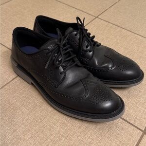 Cole Haan Goto Wingtip Derbys - Black Leather